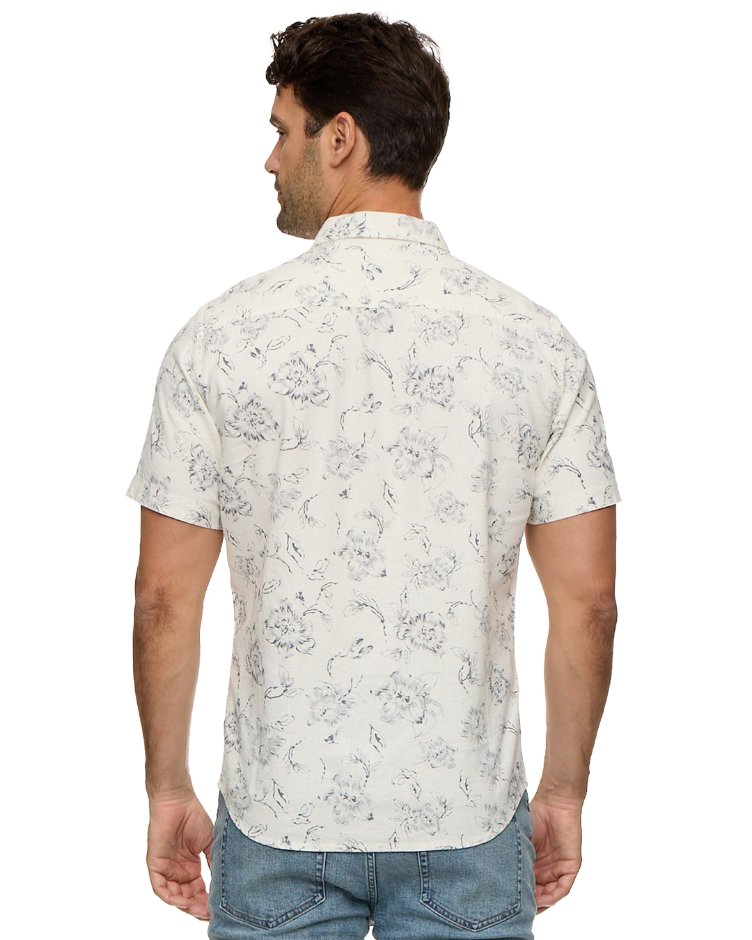 NEWVILLE FLORAL PRINT LINEN SHIRT