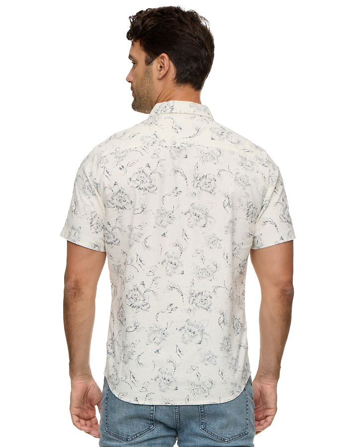 NEWVILLE FLORAL PRINT LINEN SHIRT