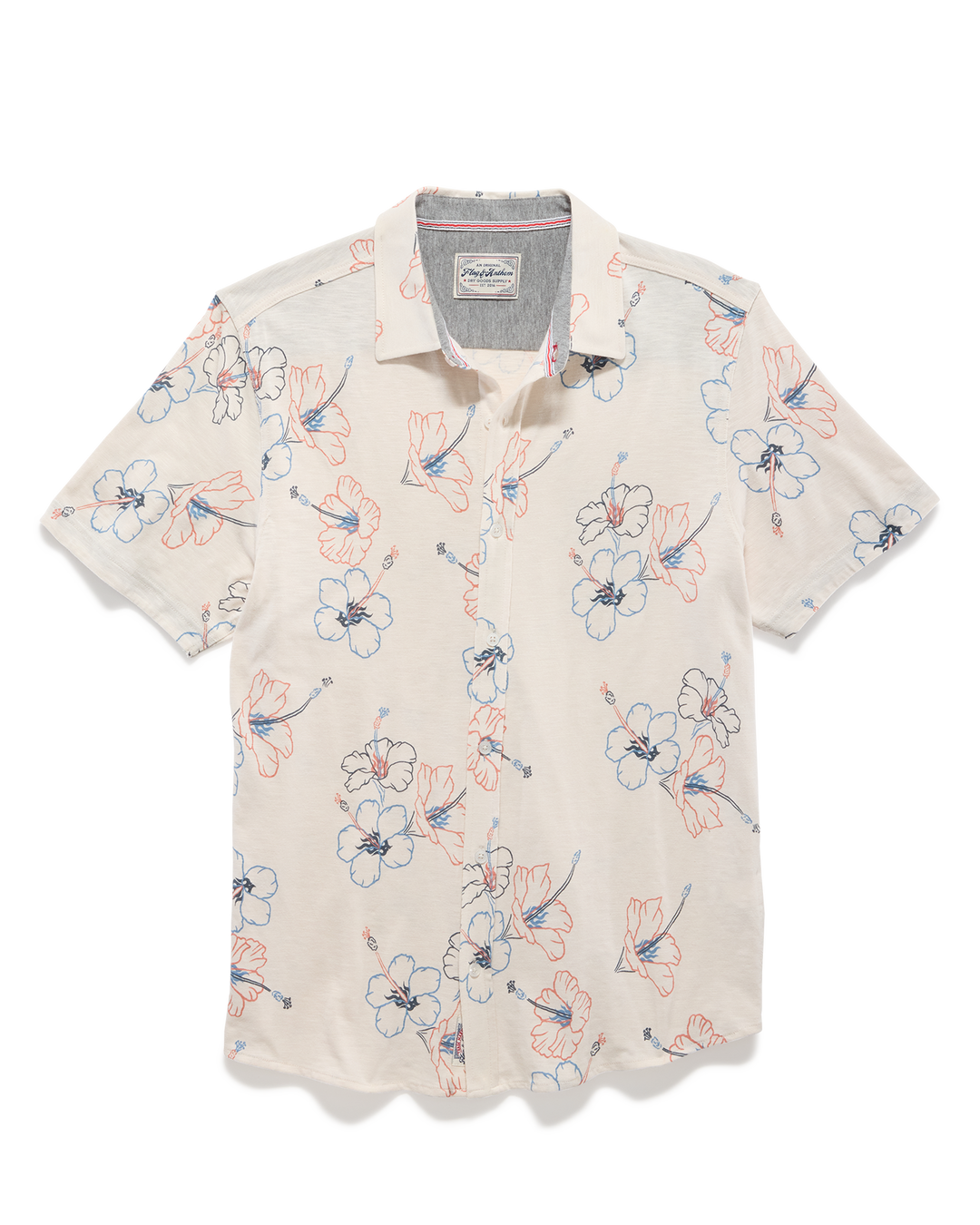 COLLINS HIBISCUS PRINT KNIT SHIRT