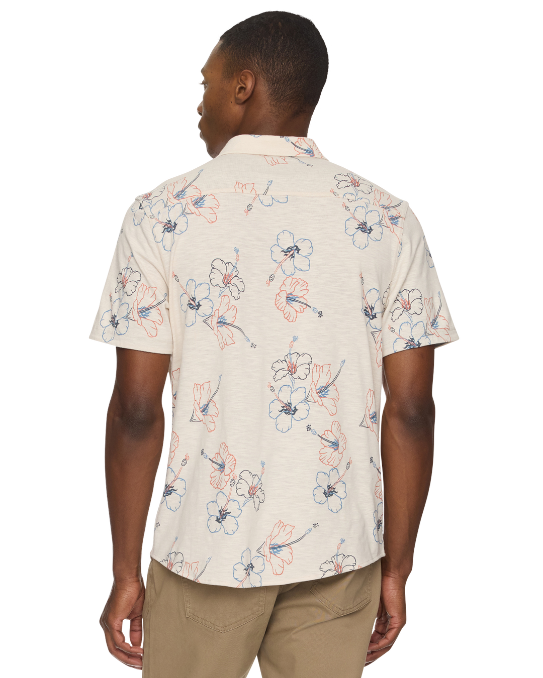 COLLINS HIBISCUS PRINT KNIT SHIRT