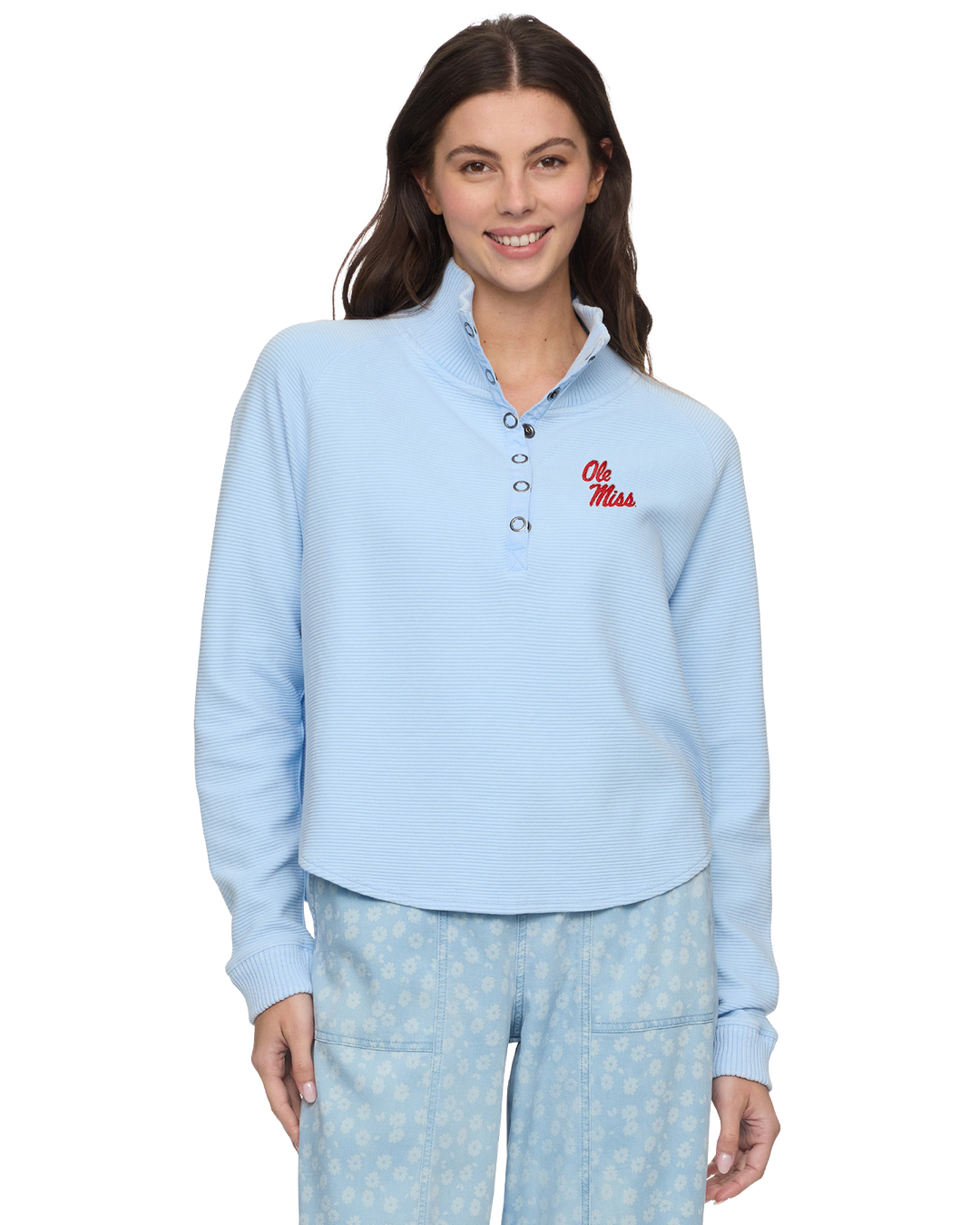 OLE MISS ADRIANA SNAP PULLOVER