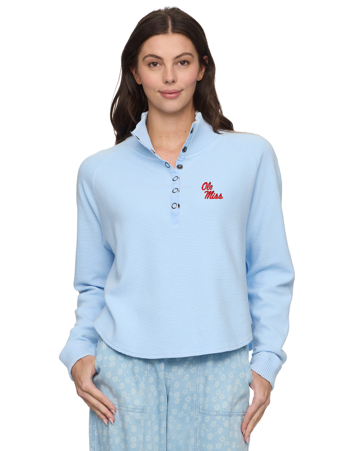 OLE MISS ADRIANA SNAP PULLOVER