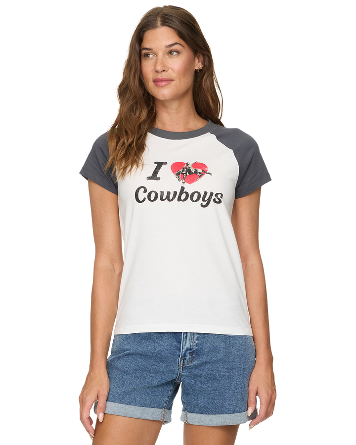I HEART COWBOYS RAGLAN TEE