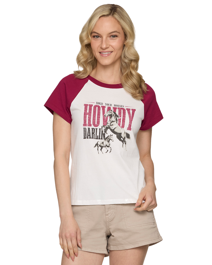 HOWDY DARLIN' RAGLAN TEE