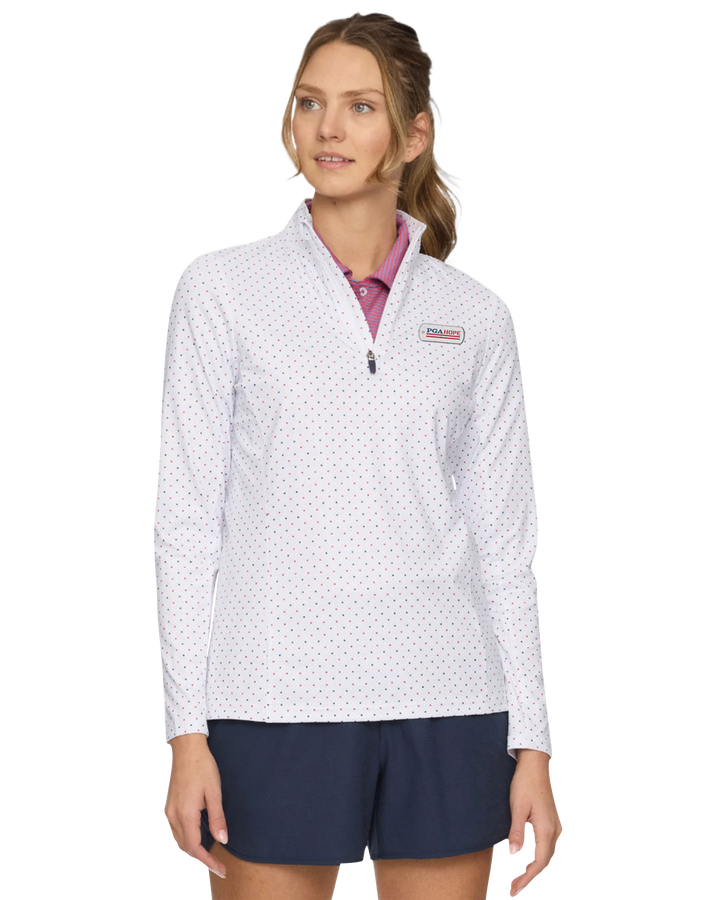 WOMEN’S PGA HOPE MVP MONTROSE STAR & DOT PRINT 1/4-ZIP