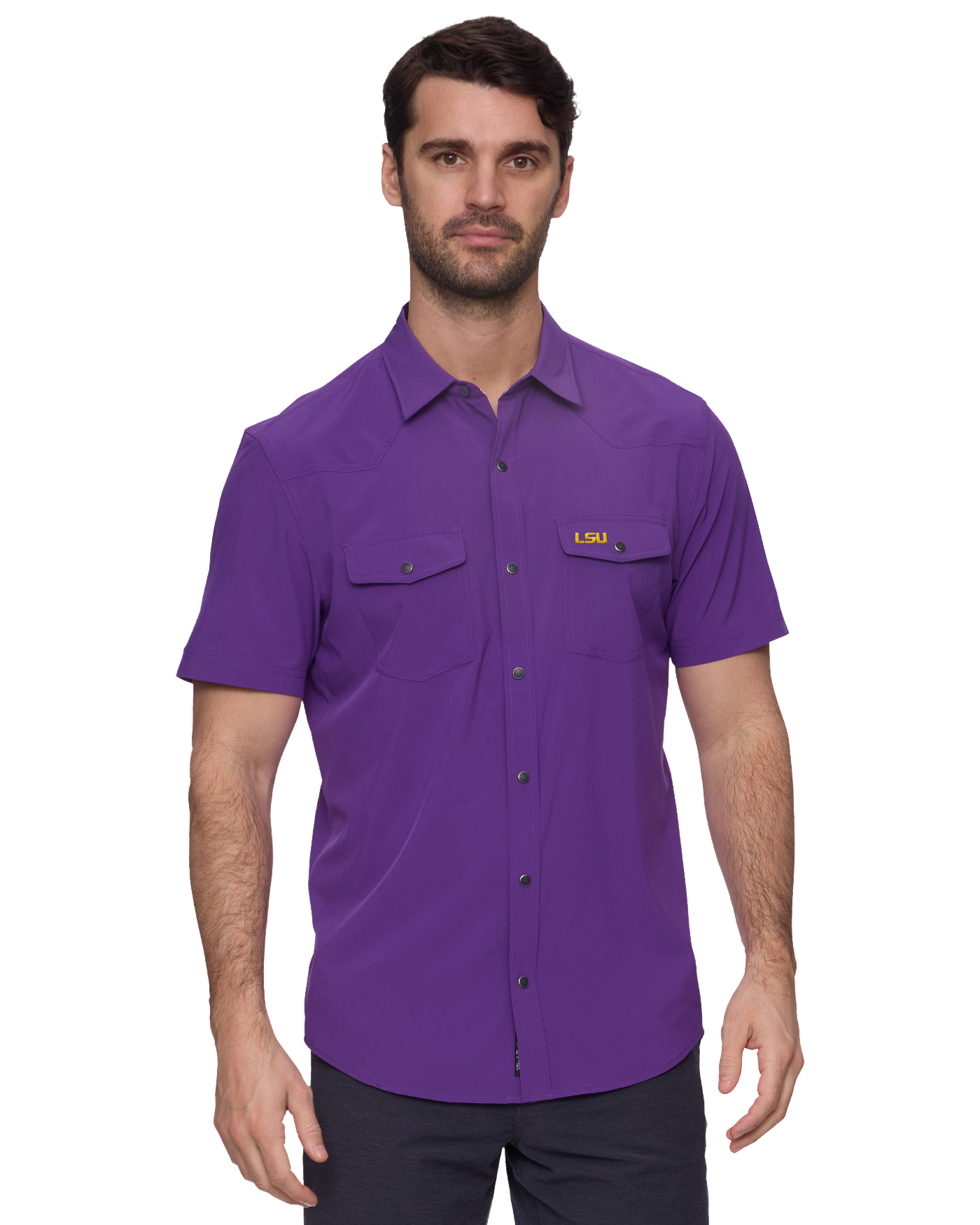lsu dress shirt Leeward With the Skylines PFAS free stain resistant finish and all Men's LSU Upf Performance Ss