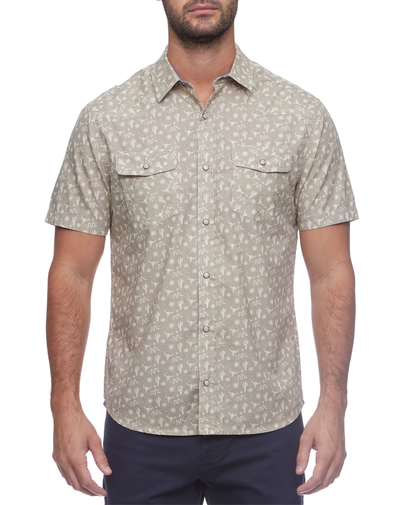 BRAWLEY VINTAGE WASHED DESERT PRINT WESTERN SHIRT