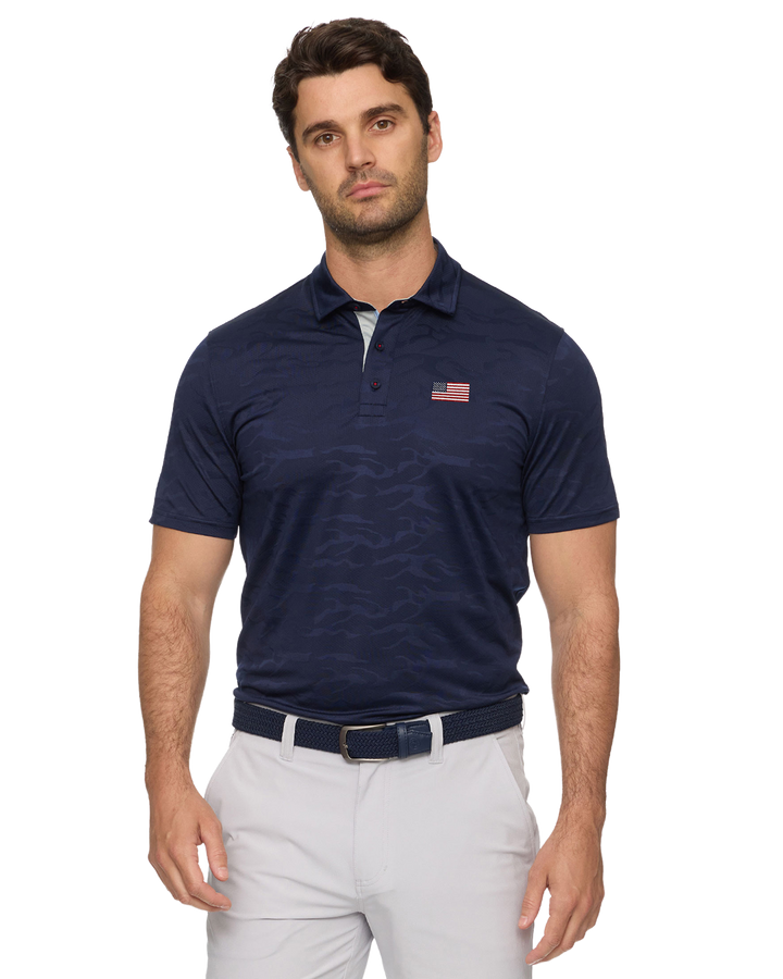 ARCADIA FLAG CAMO PERFORMANCE POLO