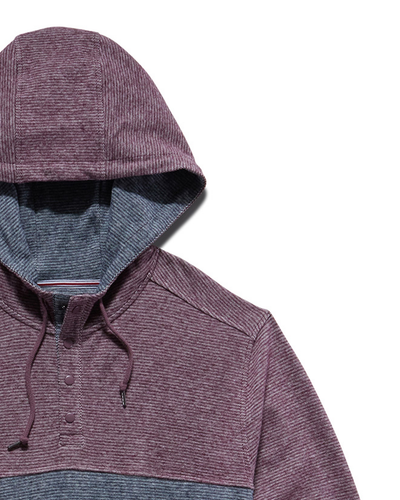 HIGHFILL SUPER-SOFT COLORBLOCK HOODED HENLEY