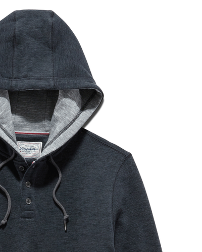 SOUTHOLD HEATHERED SLUB HENLEY HOODIE