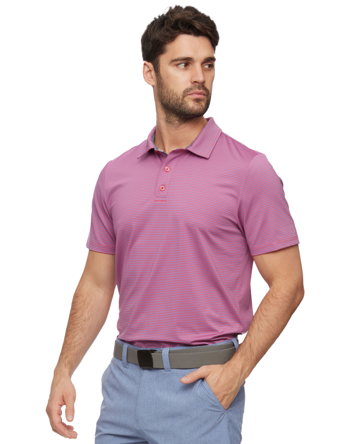 NAPLES STRIPED PERFORMANCE POLO