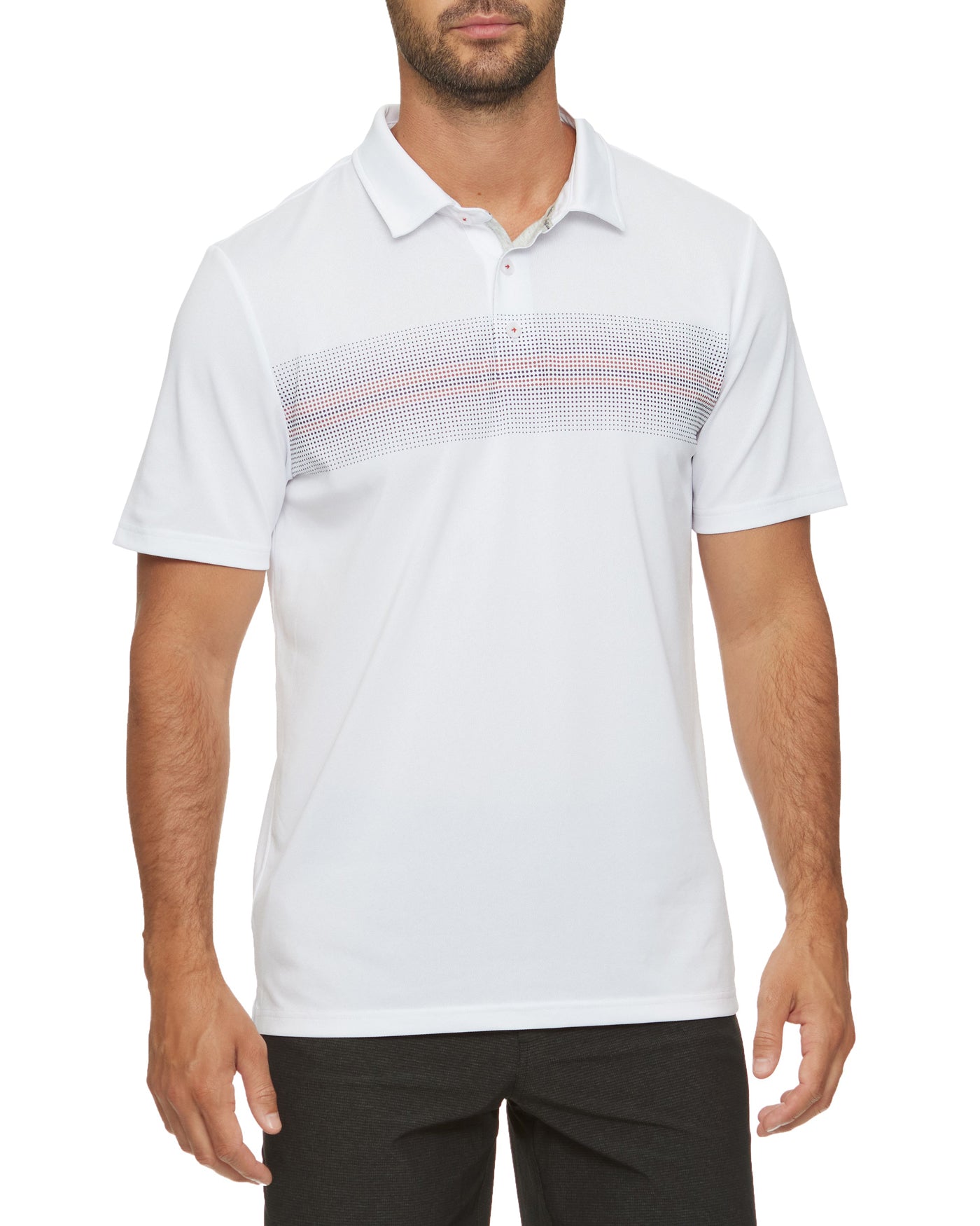 PEORIA OMBRE STRIPE PERFORMANCE POLO