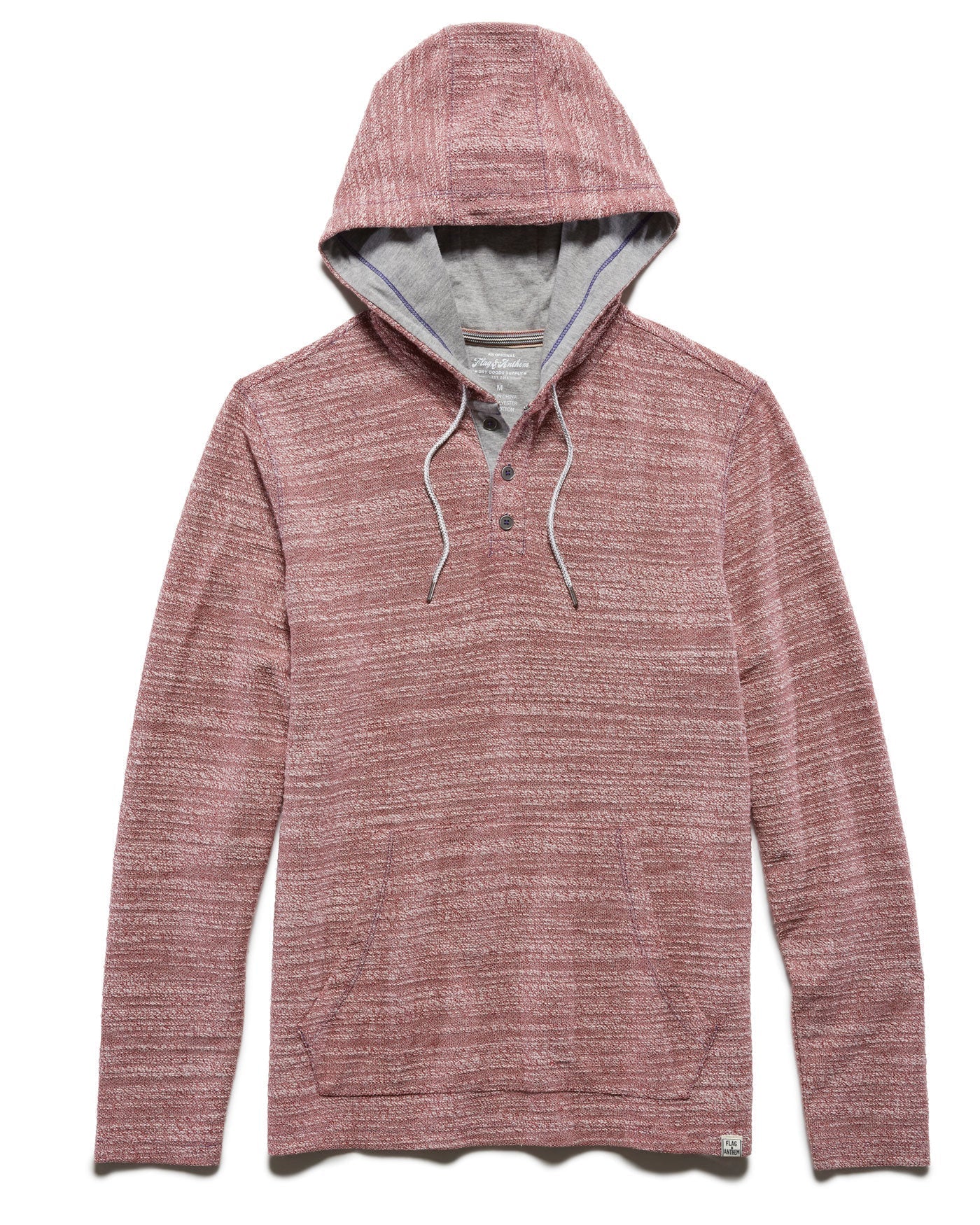 RILEY TEXTURED TERRY HOODED HENLEY