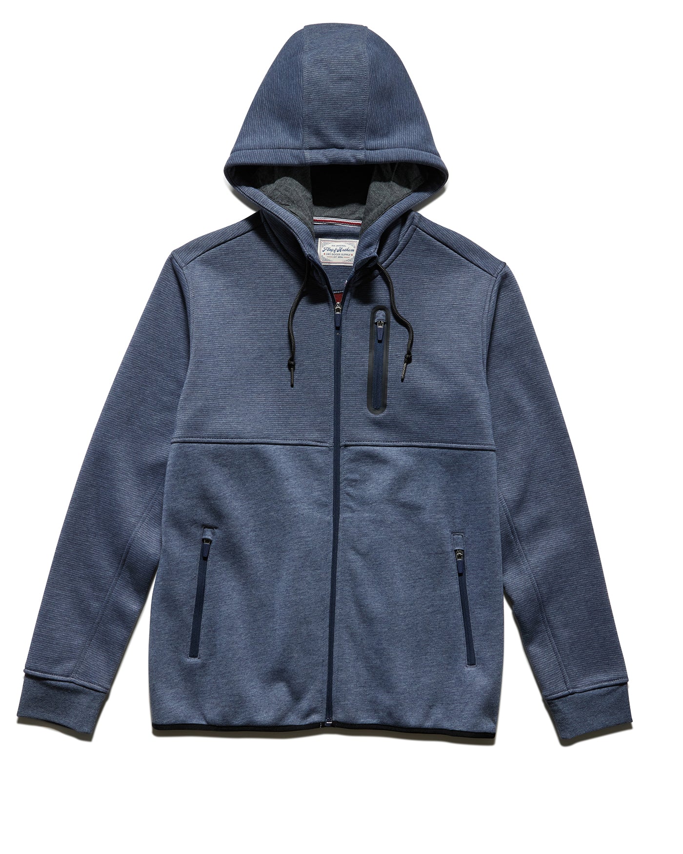 TRENT BLOCKED BONDED FLEECE FULL-ZIP HOODIE