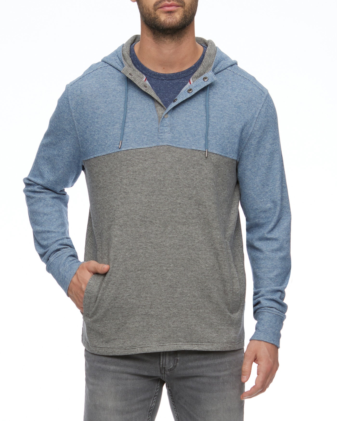 HIGHFILL SUPER-SOFT COLORBLOCK HOODED HENLEY
