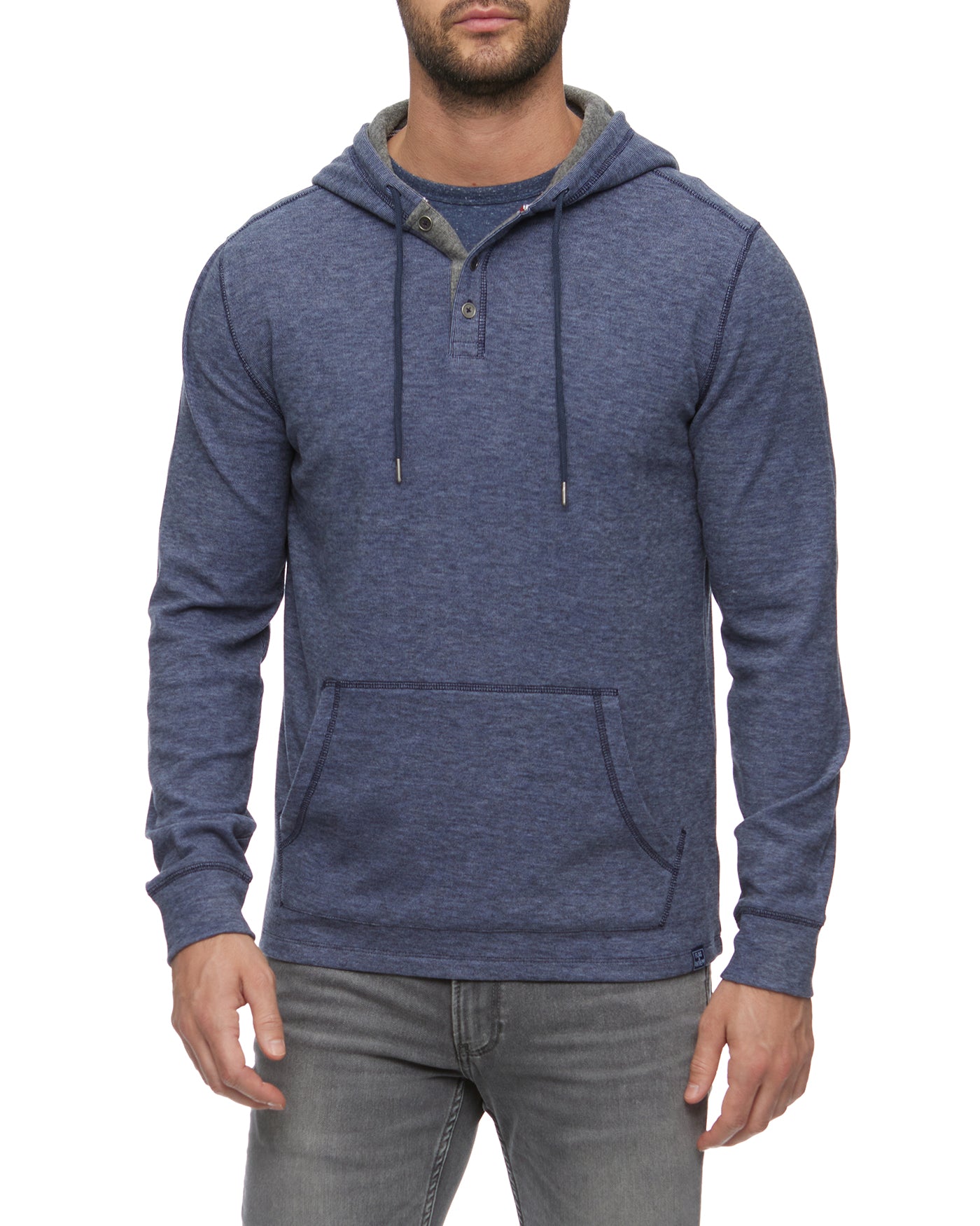 HERO TEXTURED KNIT HOODED HENLEY