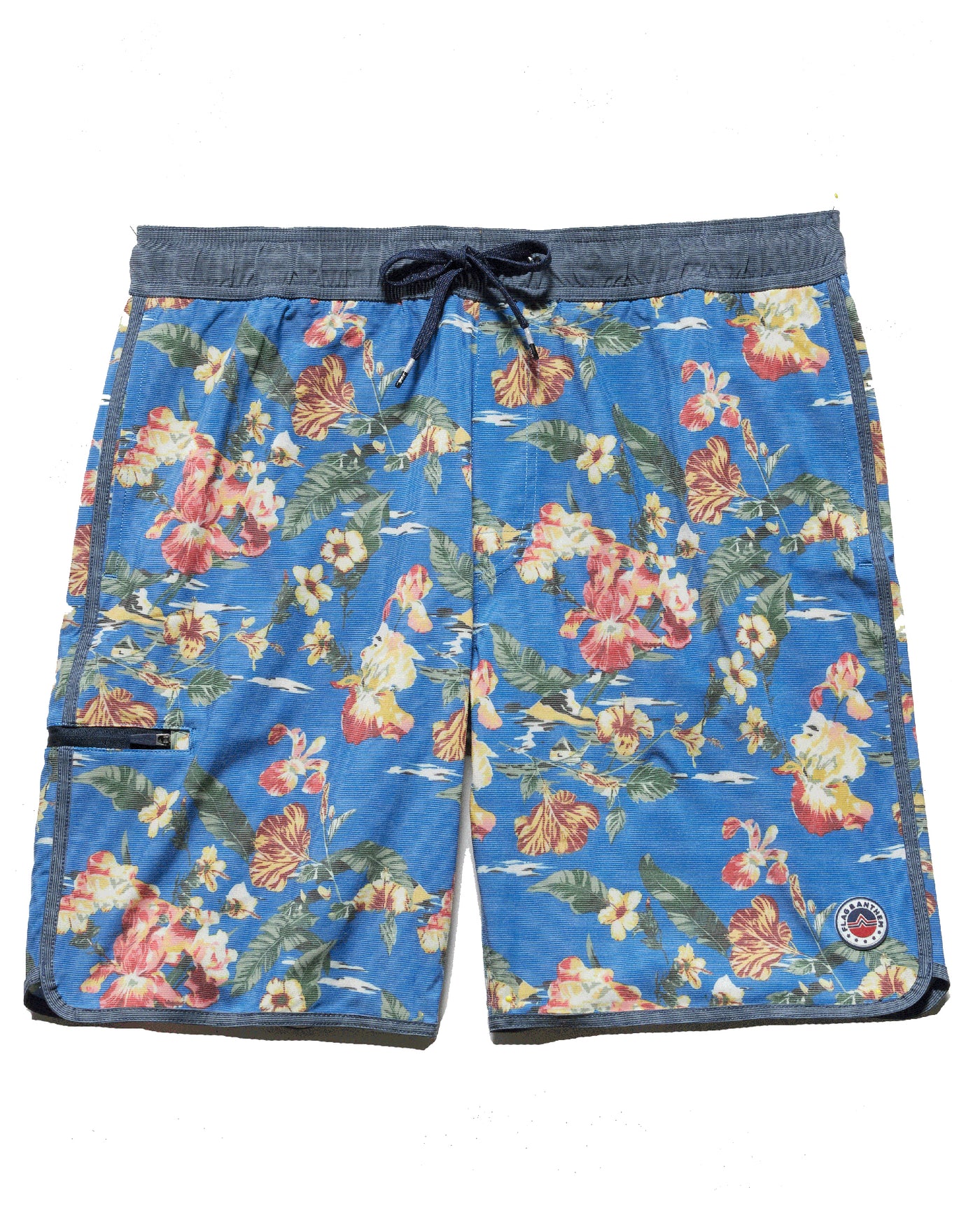 BROXTON HAWAIIAN PRINT SWIM SHORT -  8" INSEAM (FINAL SALE)