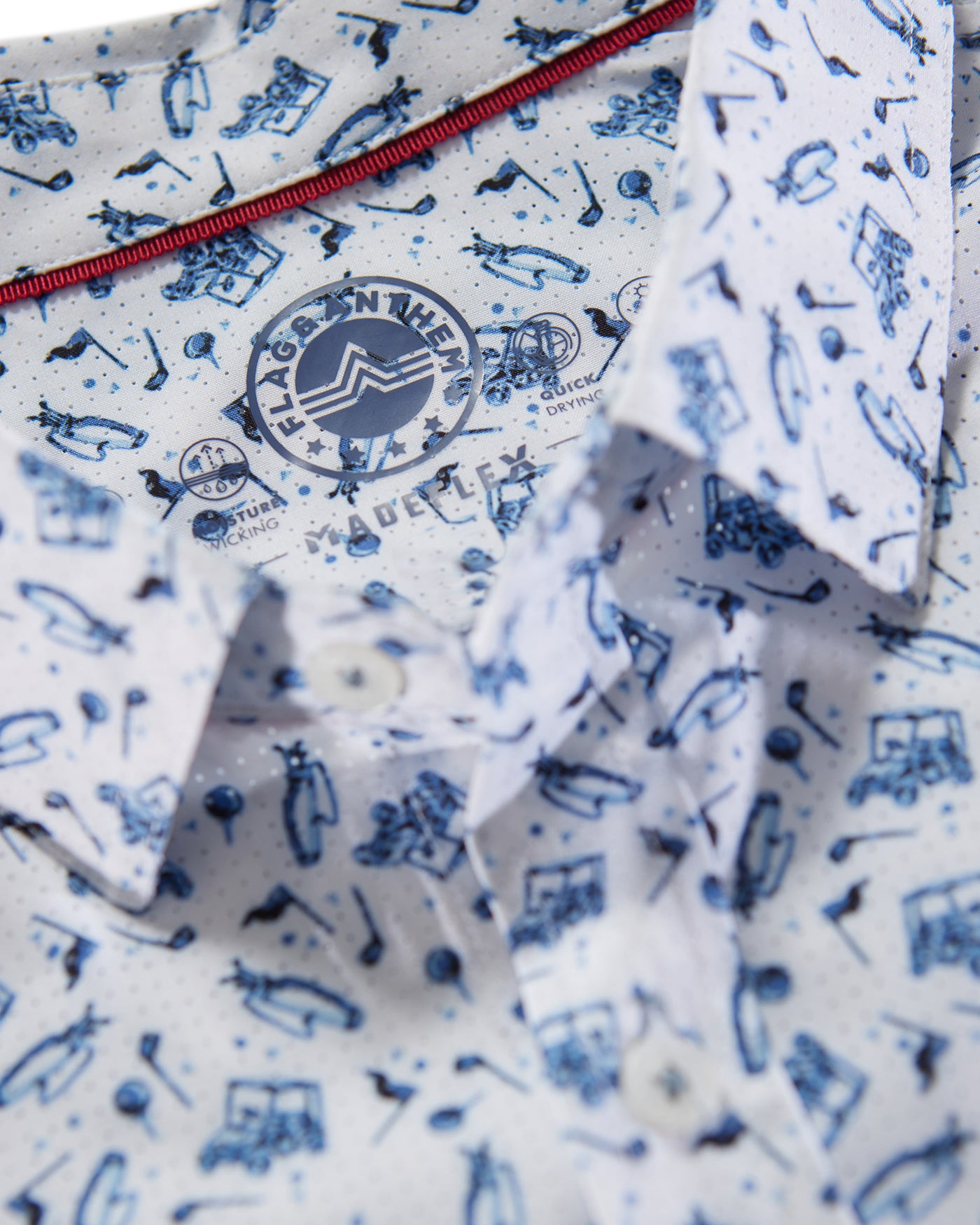 MADEFLEX GOLF PRINT UPF PERFORMANCE SHIRT