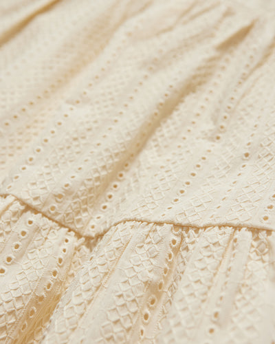 HENRIETTA EYELET FLUTTER SLEEVE MINI DRESS