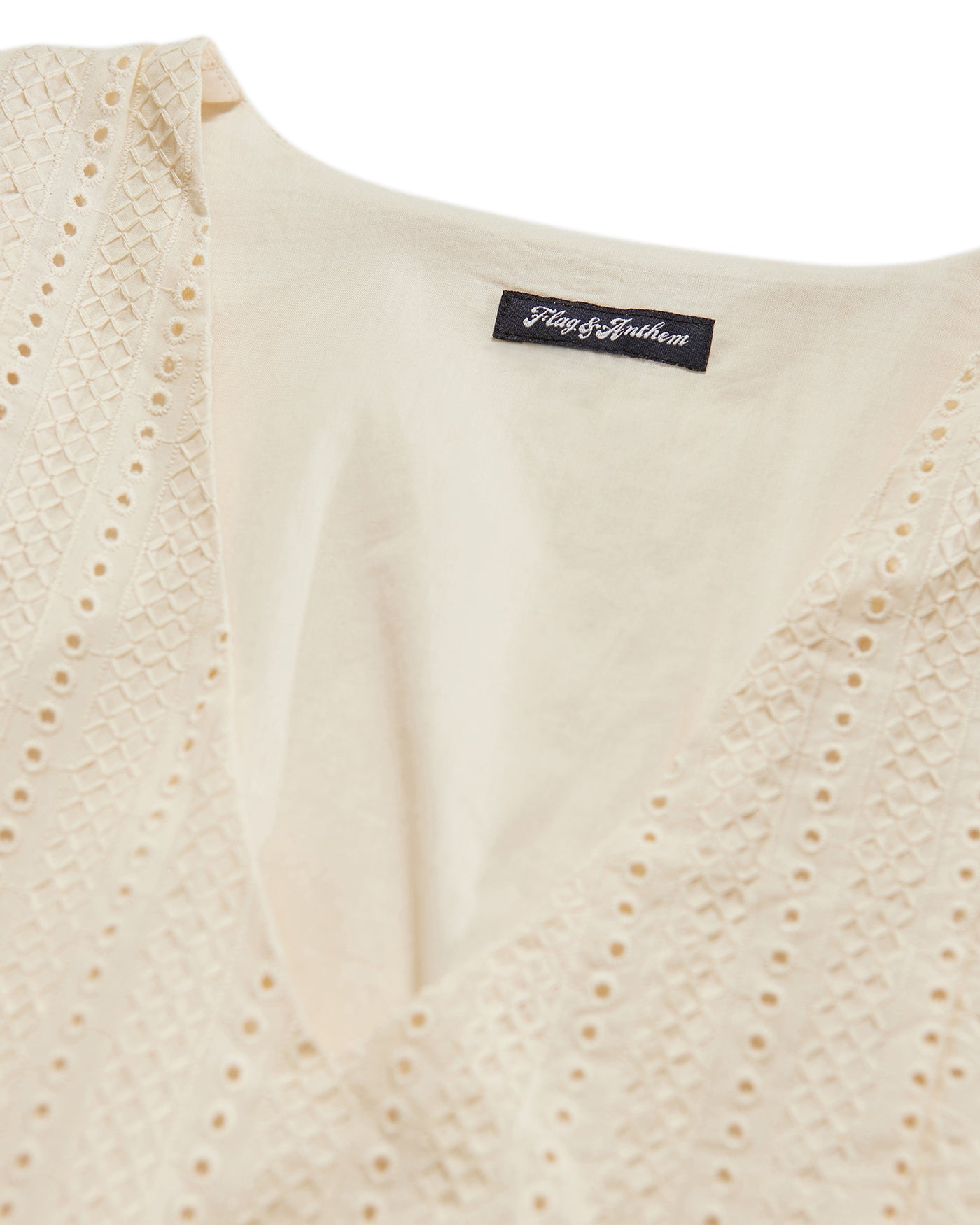 HENRIETTA EYELET FLUTTER SLEEVE MINI DRESS