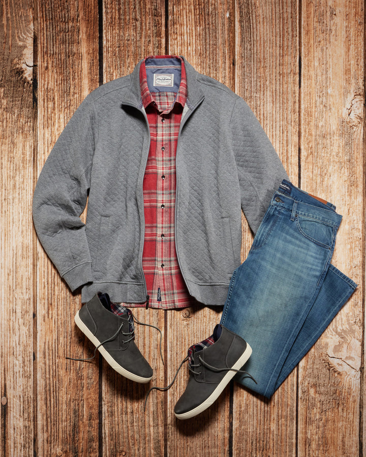 ALLOWAY QUILTED FULL-ZIP MOCK NECK JACKET