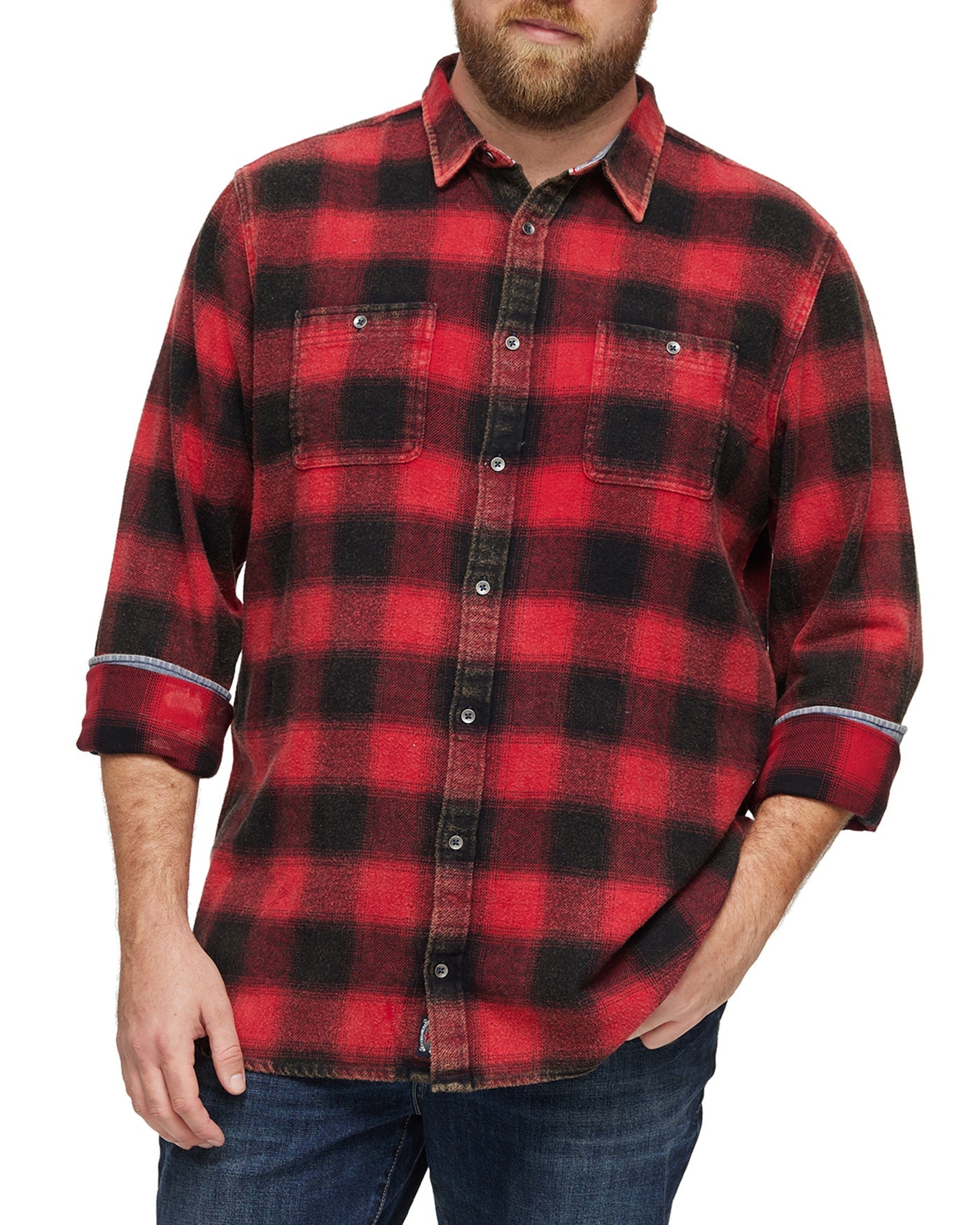 SHAW VINTAGE WASHED FLANNEL SHIRT BIG & TALL