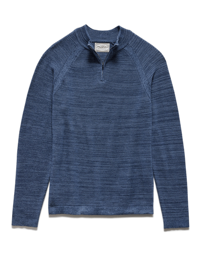 FLOYDALE MARLED RAGLAN 1/4-ZIP SWEATER