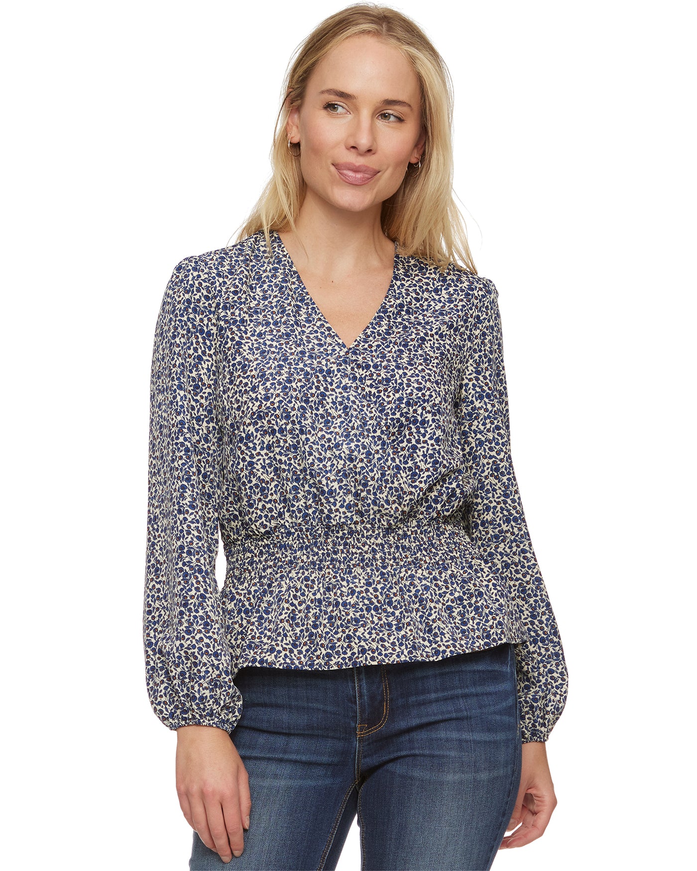 HYANNIS WRAP-FRONT PEASANT TOP