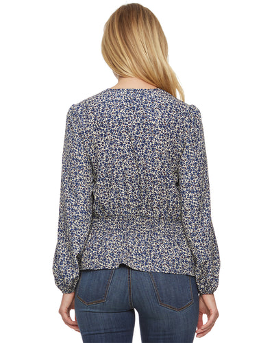 HYANNIS WRAP-FRONT PEASANT TOP