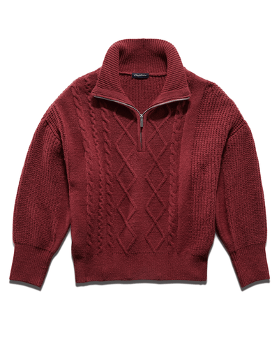CAMERON CABLE KNIT ¼-ZIP SWEATER