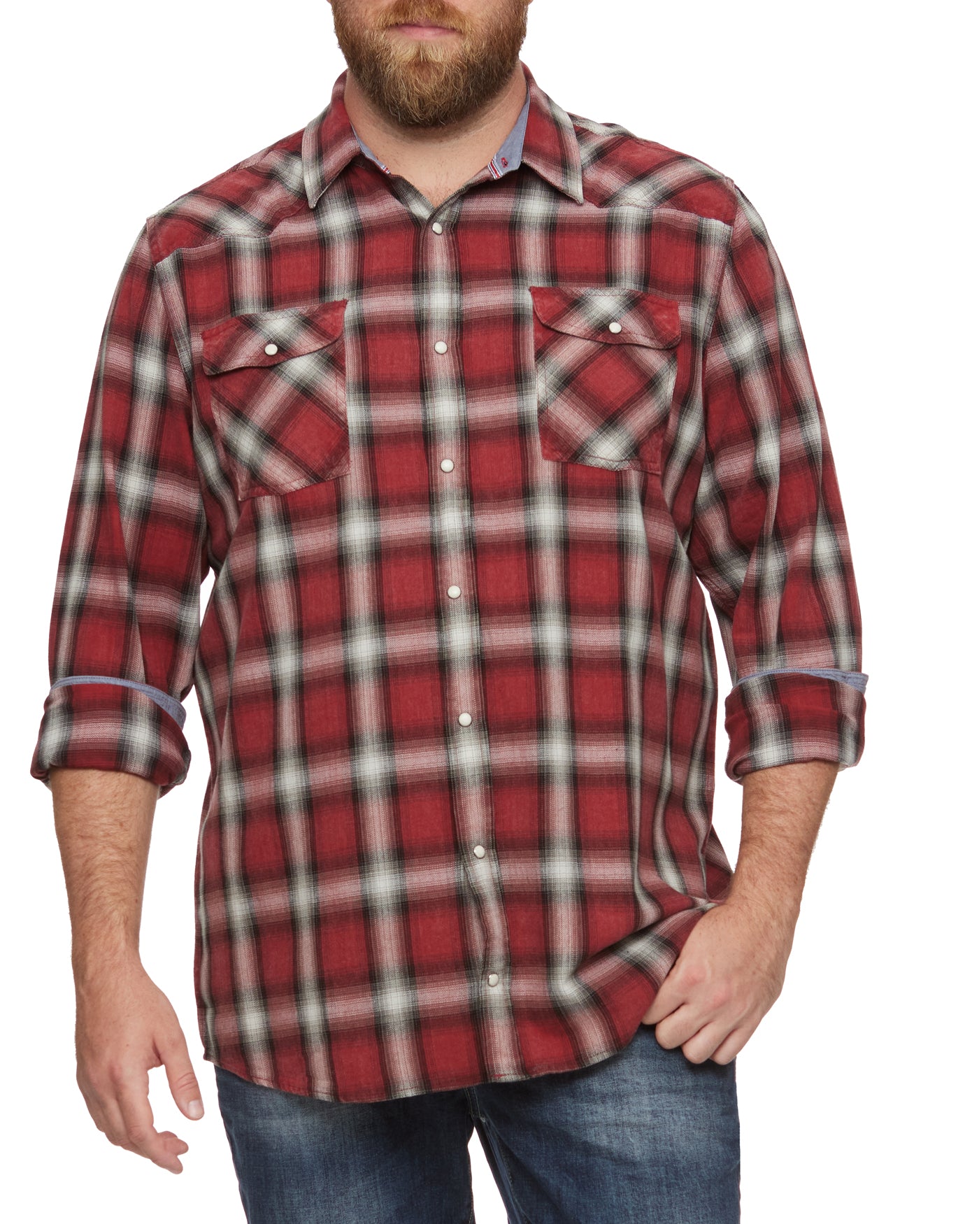 MOORES VINTAGE WASHED WESTERN SHIRT BIG & TALL