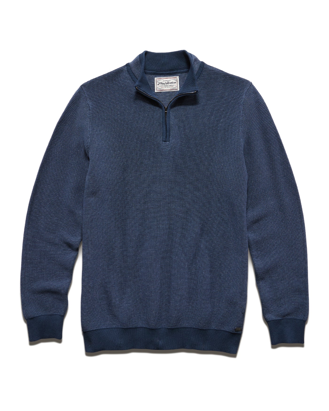 HUMPHREY MINI STRIPE 1/4-ZIP MOCK NECK SWEATER