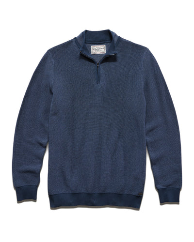 HUMPHREY MINI STRIPE 1/4-ZIP MOCK NECK SWEATER