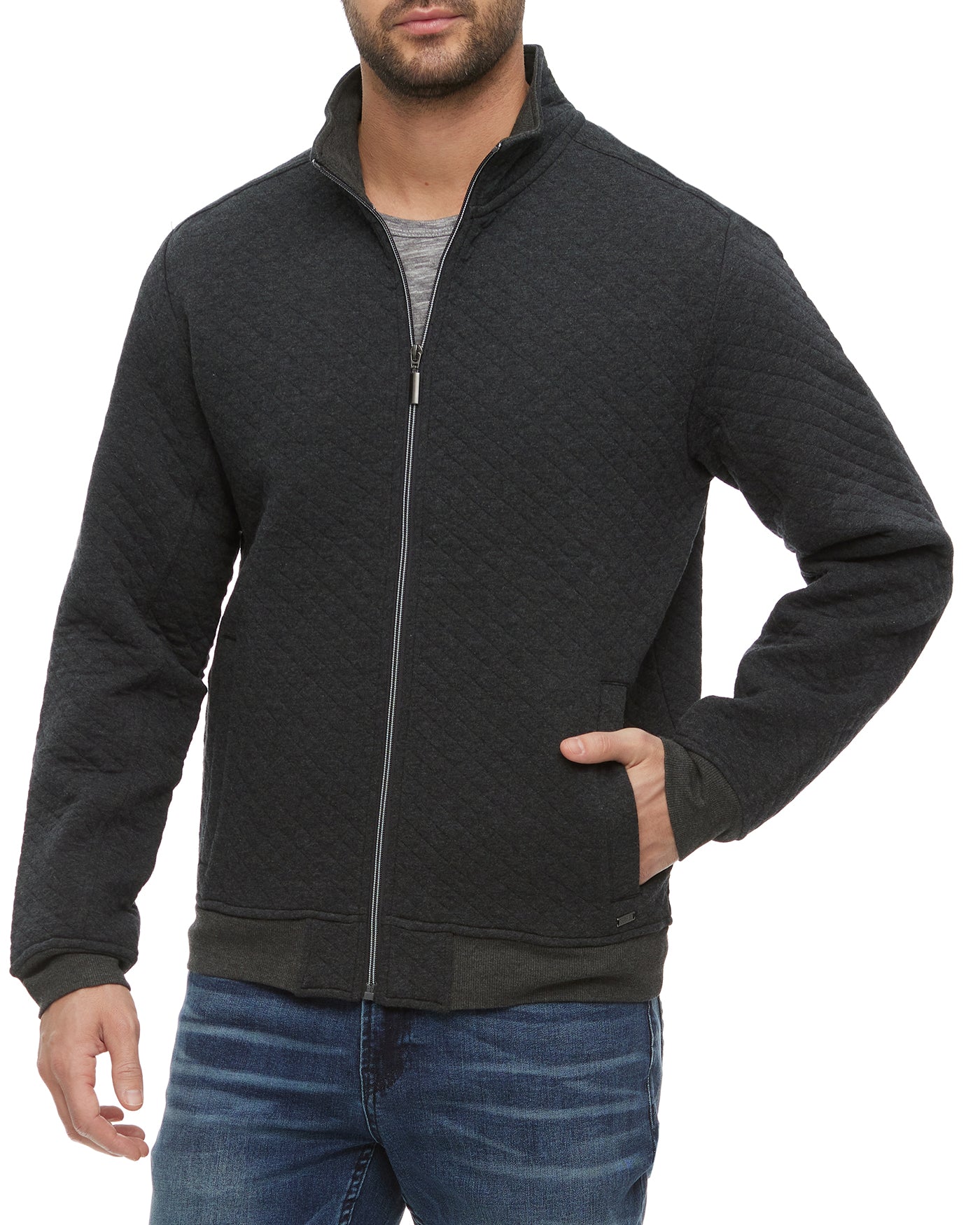 ALLOWAY QUILTED FULL-ZIP MOCK NECK JACKET