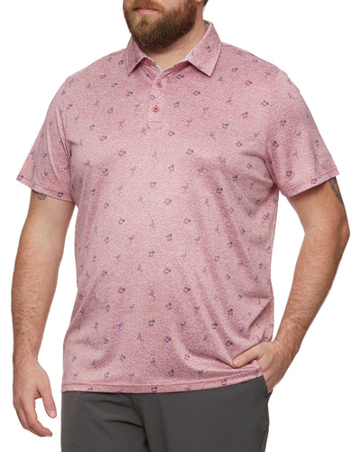 BEAUFORT FLAMINGO PRINT PERFORMANCE POLO BIG & TALL