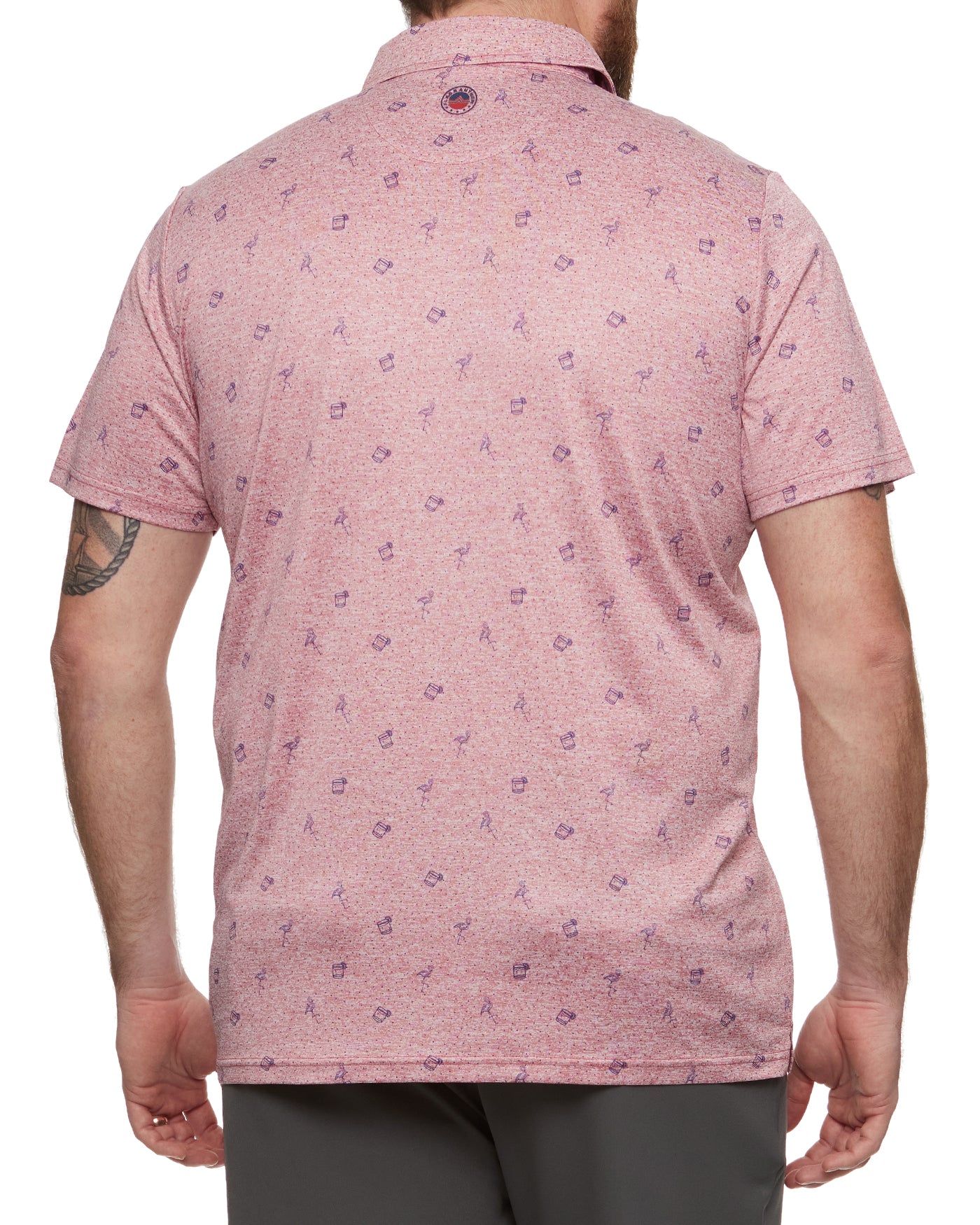 BEAUFORT FLAMINGO PRINT PERFORMANCE POLO BIG & TALL