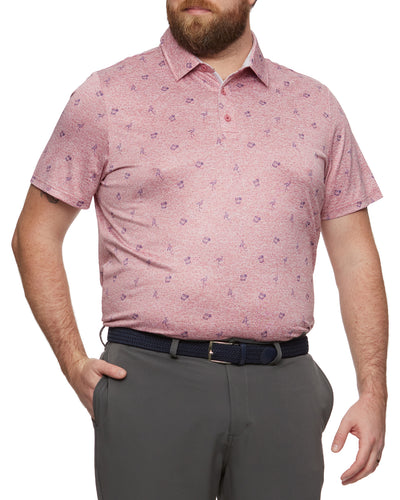 BEAUFORT FLAMINGO PRINT PERFORMANCE POLO BIG & TALL