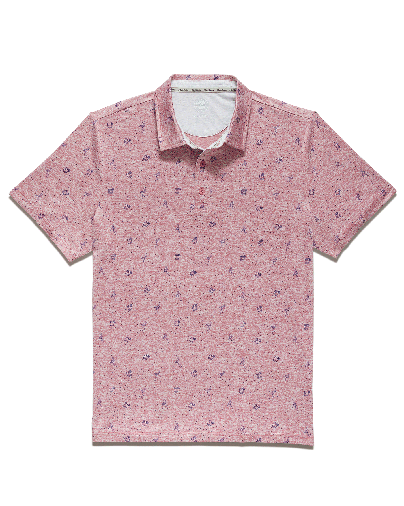 BEAUFORT FLAMINGO PRINT PERFORMANCE POLO BIG & TALL