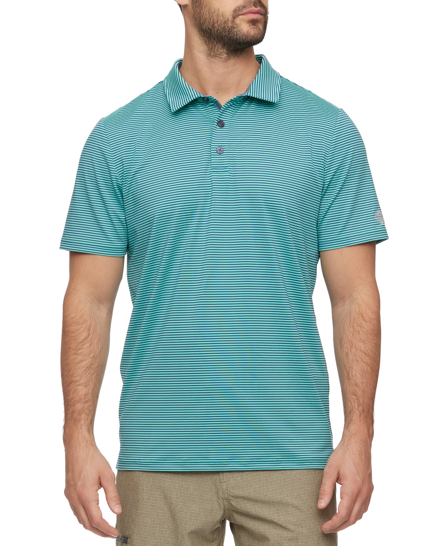 NAPLES STRIPED PERFORMANCE POLO