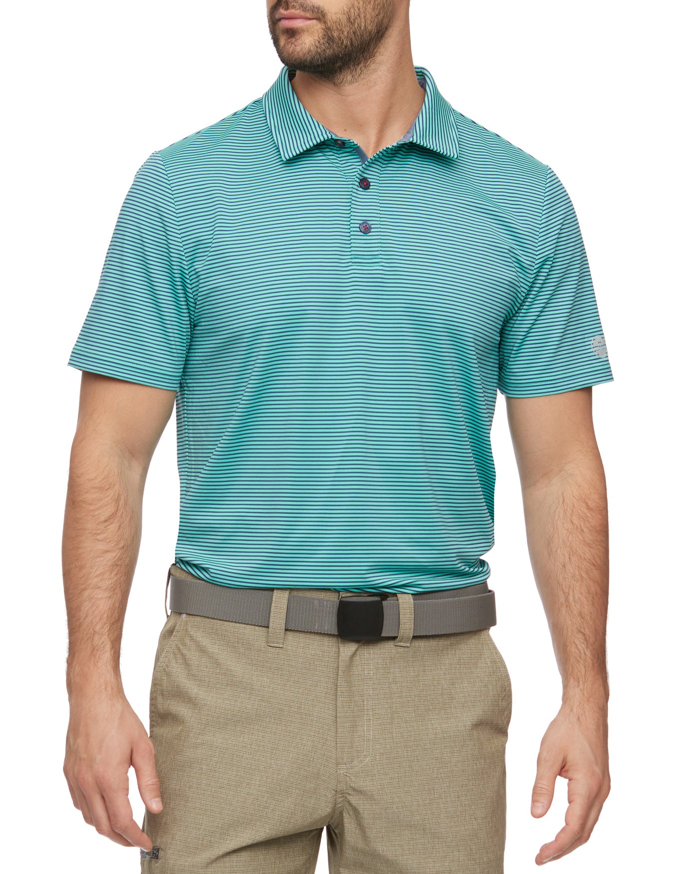 NAPLES STRIPED PERFORMANCE POLO