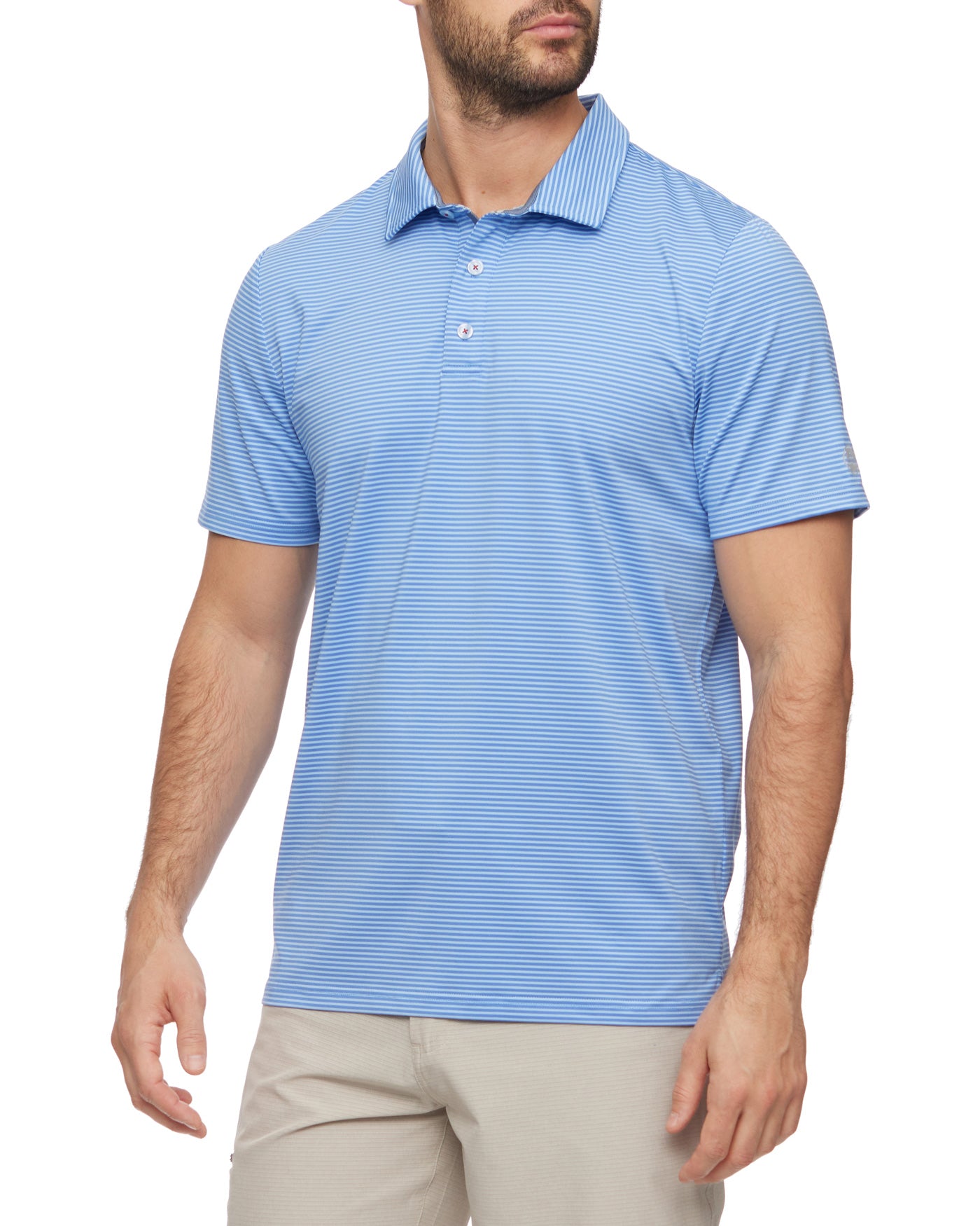 NAPLES STRIPED PERFORMANCE POLO