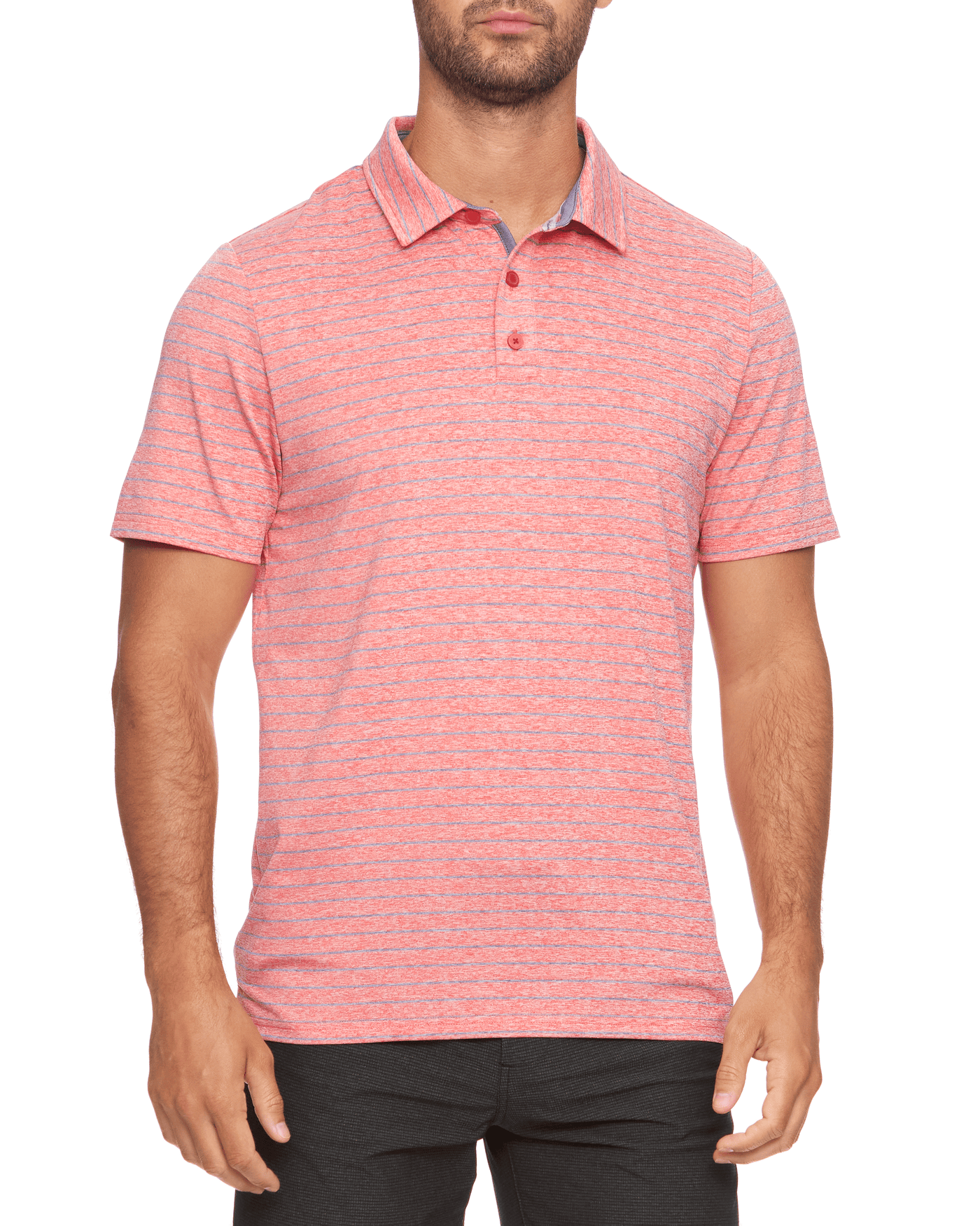 Red Sandstone Youth Hinton Stripe Performance Polo