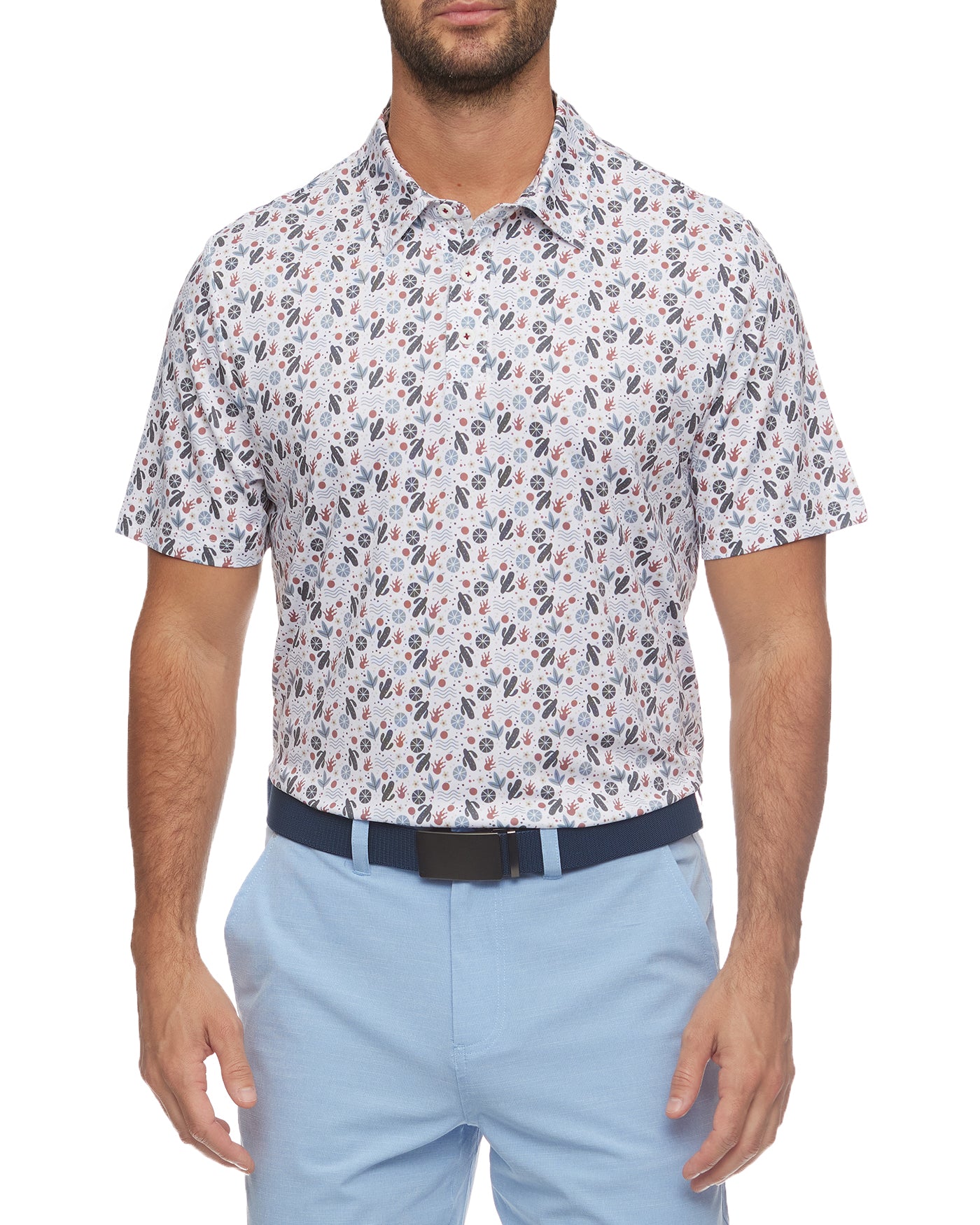 AFTON CACTUS PRINT PERFORMANCE POLO (FINAL SALE)