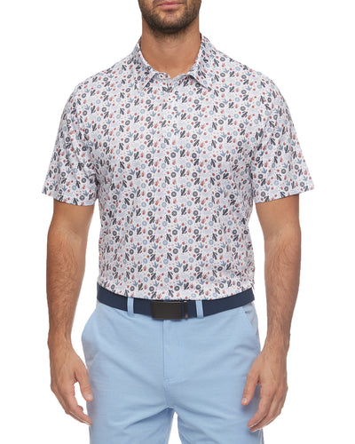 AFTON CACTUS PRINT PERFORMANCE POLO (FINAL SALE)
