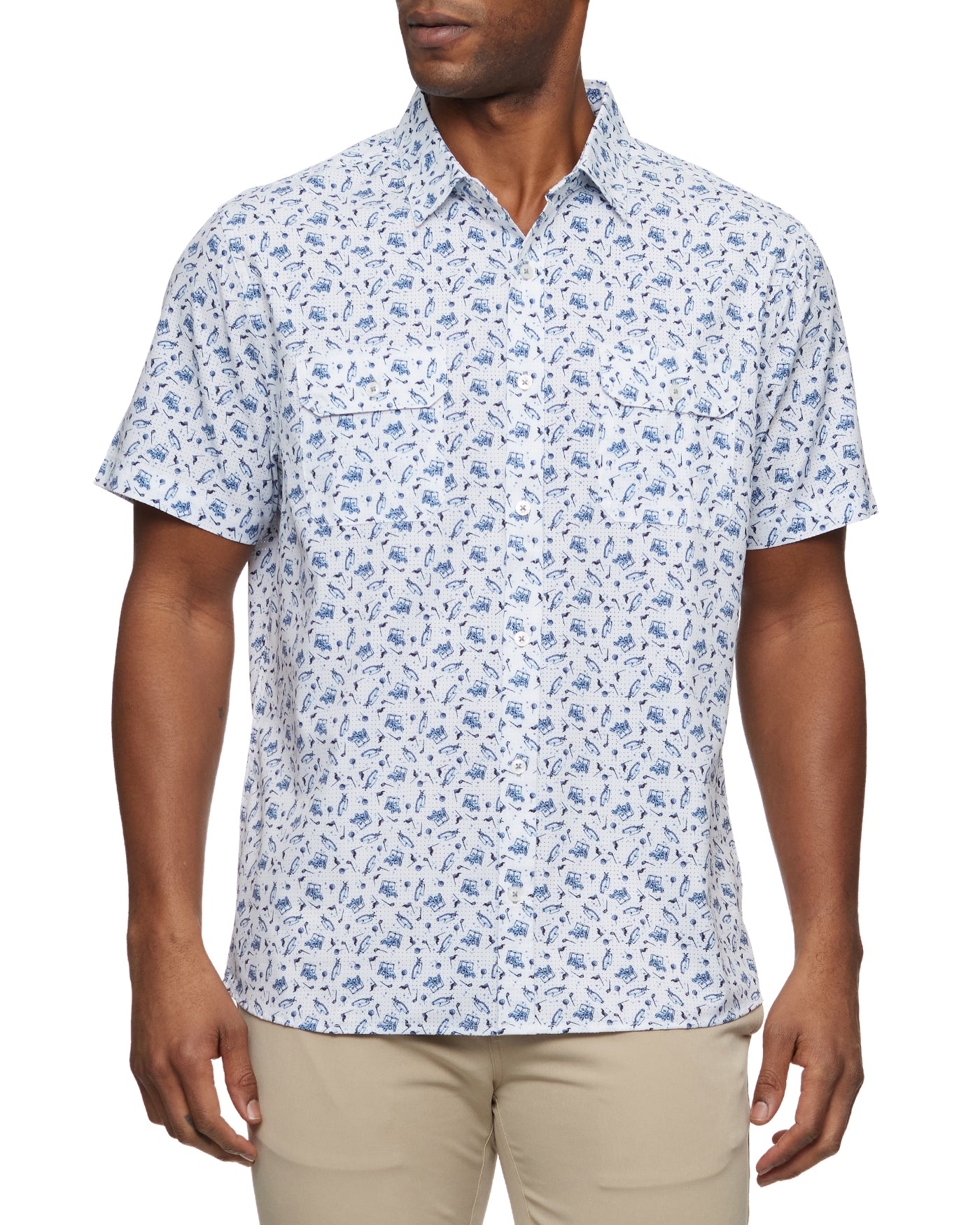 MADEFLEX GOLF PRINT UPF PERFORMANCE SHIRT