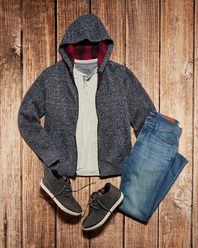 RHINELAND FULL-ZIP FLEECE-LINED HOODED SWEATER
