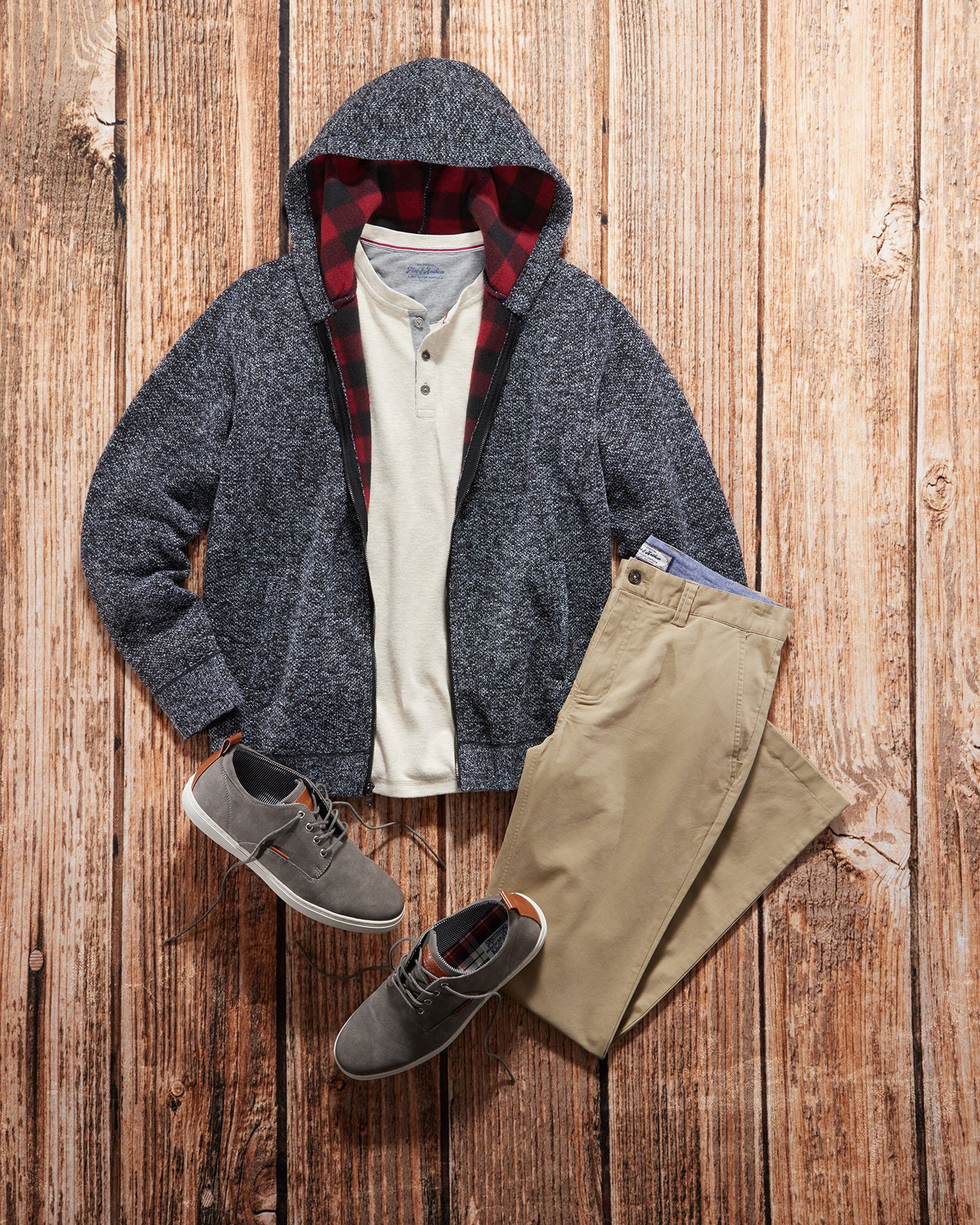 RHINELAND FULL-ZIP FLEECE-LINED HOODED SWEATER