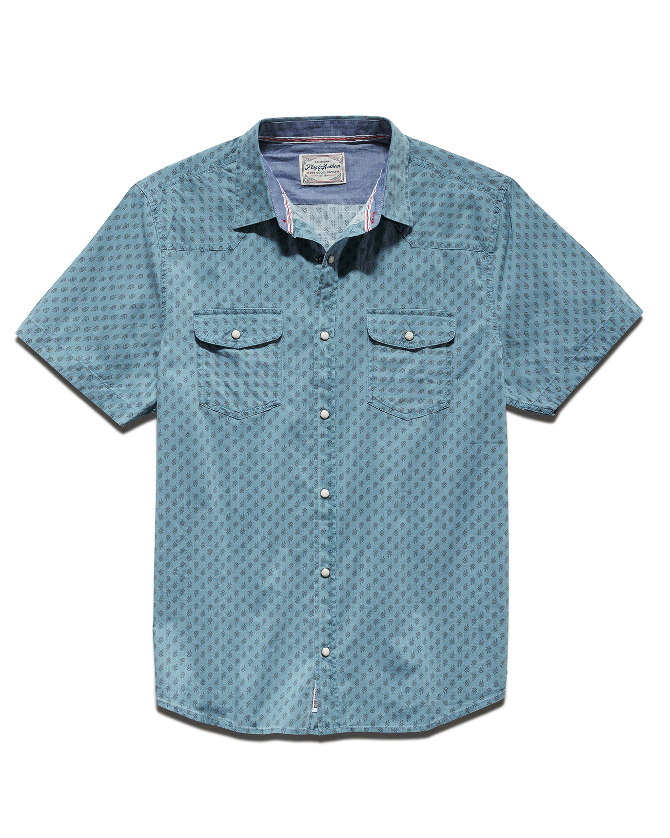 SMITHLAND LEAF PRINT VINTAGE WASHED WESTERN SHIRT (FINAL SALE)