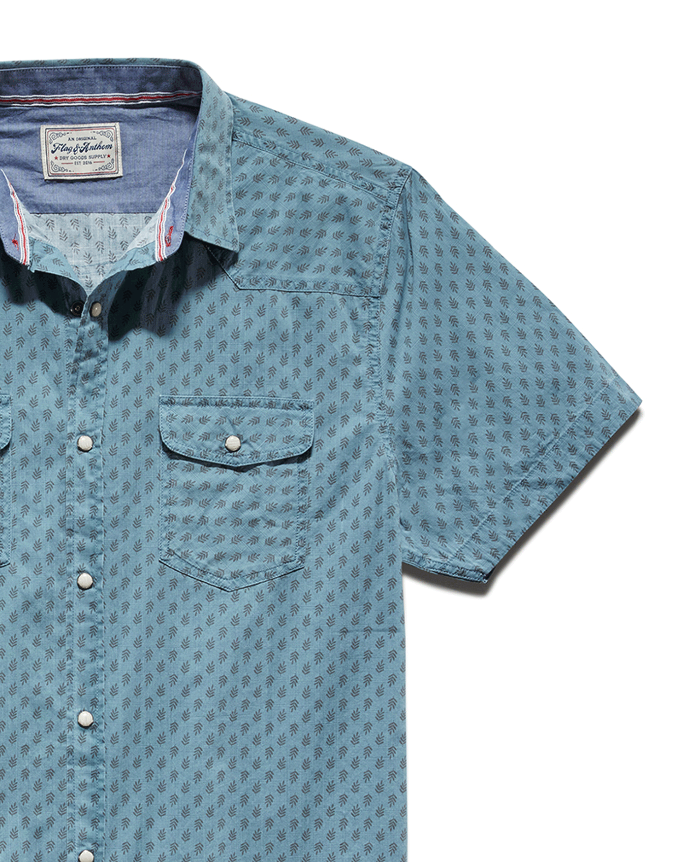 SMITHLAND LEAF PRINT VINTAGE WASHED WESTERN SHIRT (FINAL SALE)