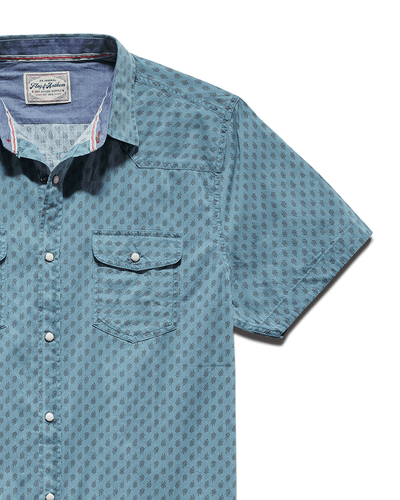 SMITHLAND LEAF PRINT VINTAGE WASHED WESTERN SHIRT (FINAL SALE)